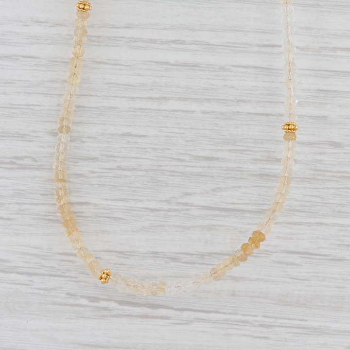 New Nina Nguyen Harmony Necklace Citrine Bead Sterling Gold Vermeil Long Layer