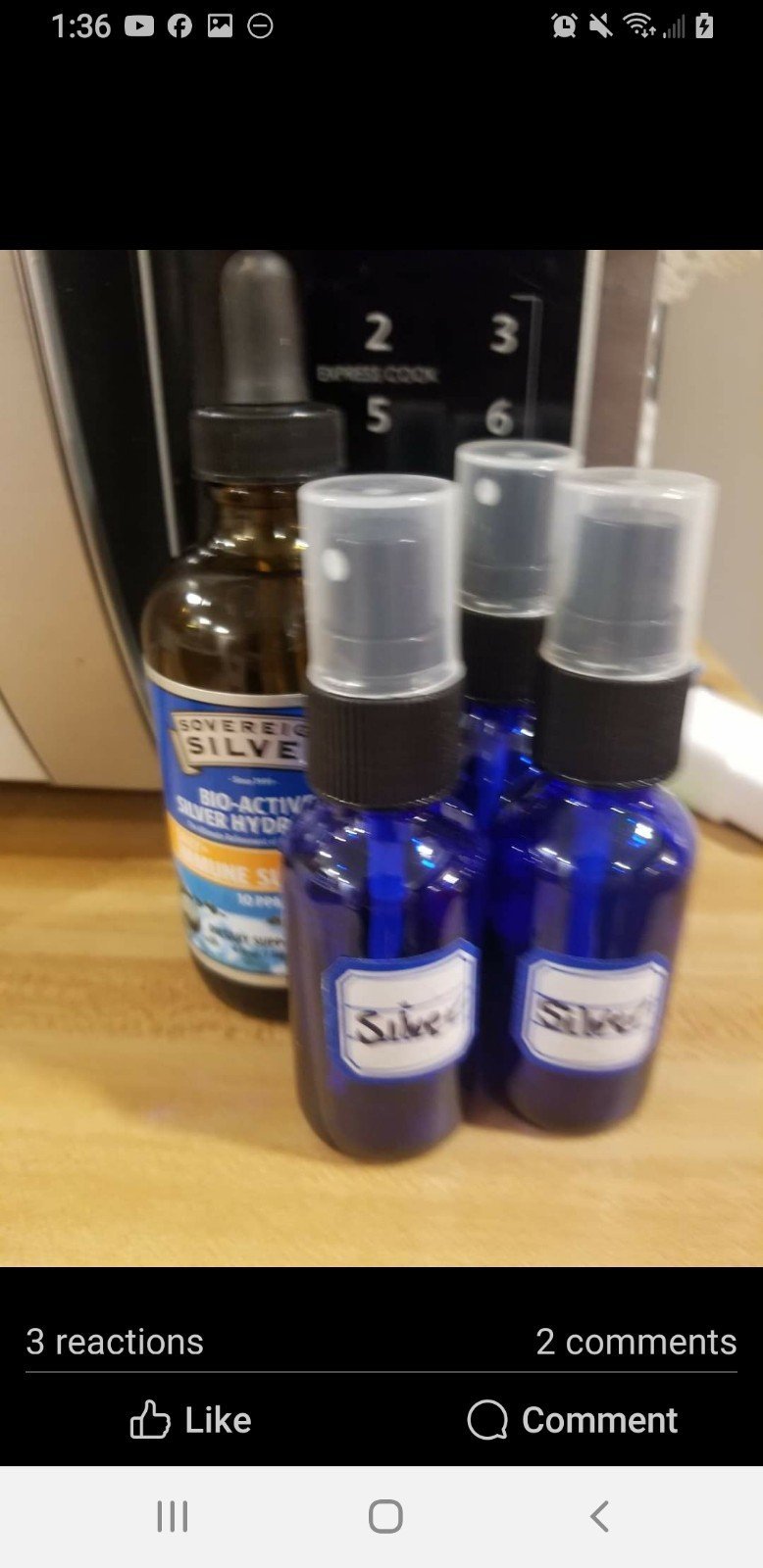 Colloidal silver /Silver hydrosol 8oz. amber bottle