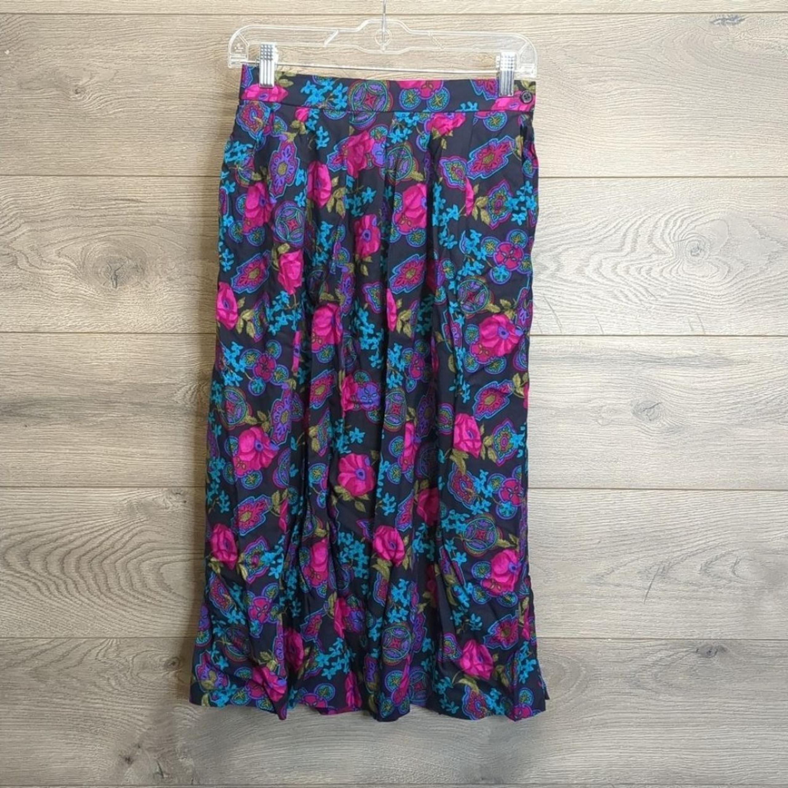 Koret Floral Pleated Long Skirt Women's Size 8
