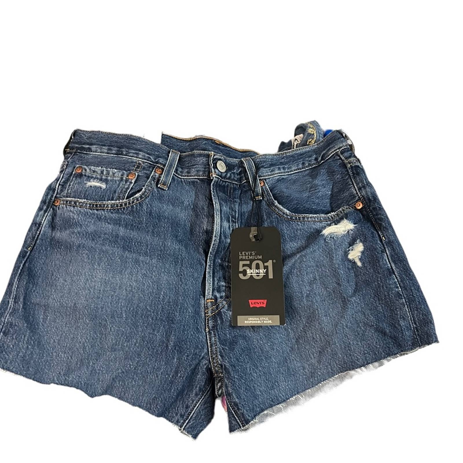 NWT! LEVIS PREMIUM 501 WOMEN's SKINNY HIGH RISE BUTTON FLY Size: 32x28 SKU:501