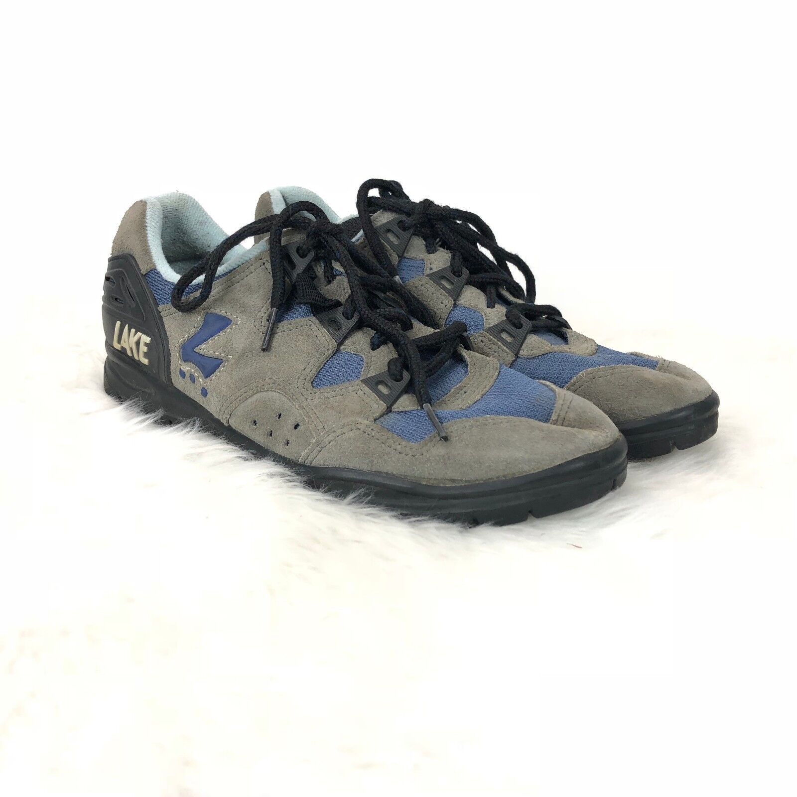 Lake Cycling 7 Womens Taupe Blue Bicyle Cycling Shoes