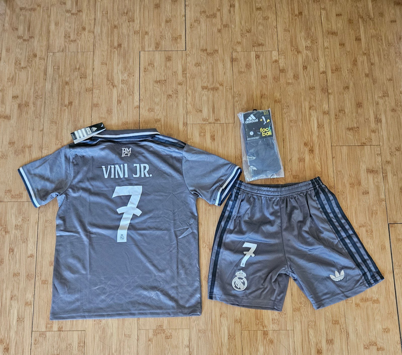 2024 real madrid soccer jersey kit away Grey VINI JR #7