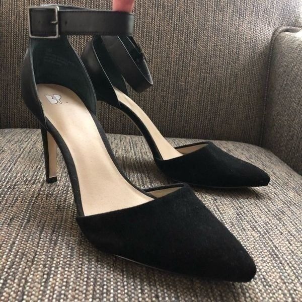 BP 4” Heels D’Orsay Ankle Strap Leather Suede 9