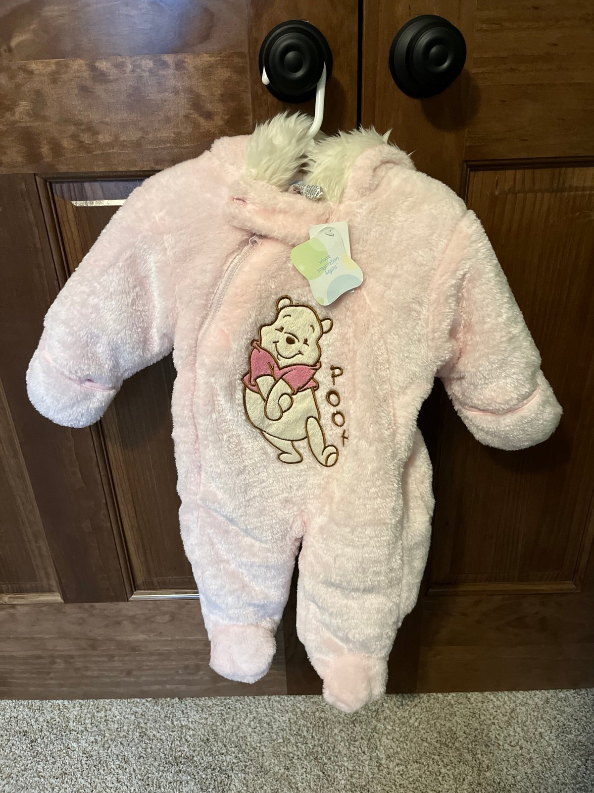 Disney Baby Pink Pooh Plush Winter Snow Suit Size 6 to 9 months NWT
