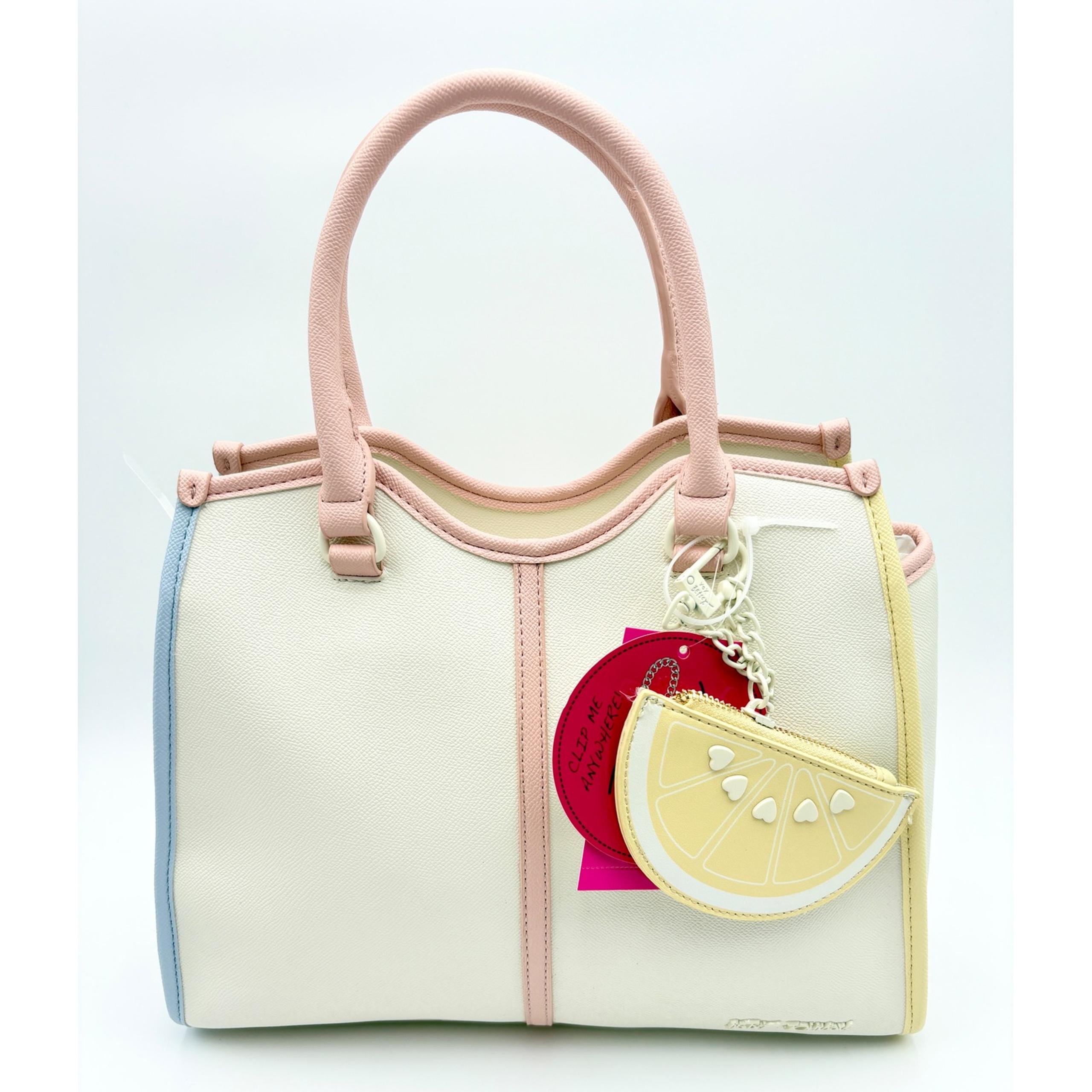 Betsey Johnson Satchel Purse Lemon Coin Bag Charm Top Handle Handbag XOLINDIE