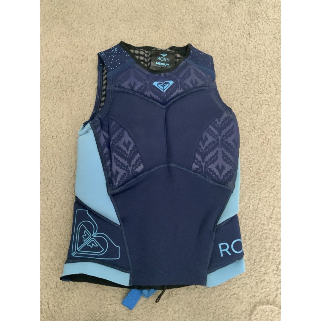 New Roxy Women’s M Wet Suit Surfer Pull Over Vest Top Back Zip Padded NWOT