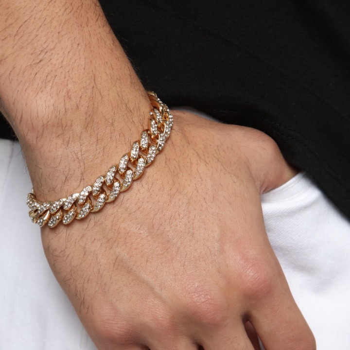 Icey Gold Diamond Cuban Bracelet