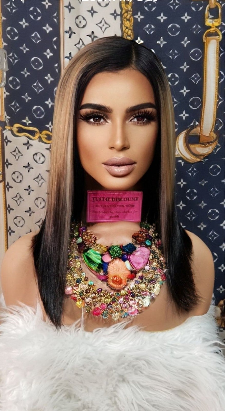 Brown blonde black silky lacefront wig