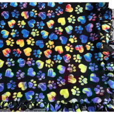 Rainbow Tie Dye Paws Fleece Throw Blanket 54.5” x 51.5”