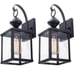 2-VILUXY Contemporary Outdoor Indoor Glass Wall Scones Matte Black Finish. New.