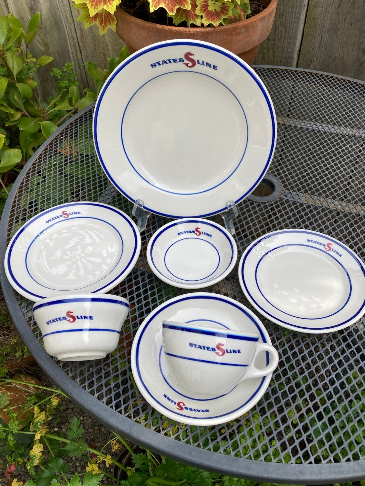 Vintage States Line China by Jackson China 7 Piece Lot