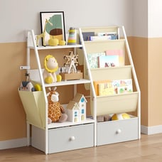 3 Tier Kids Bookshelf and Toy Storage, Kids Book Sling Shelf, Montessori Toddler