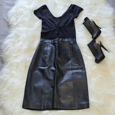 Vintage Wilson's Black Leather Skirt