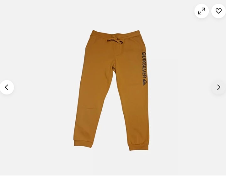 Quiksilver Men's Elastic Waist Logo Fleece Joggers Sweatpants Mustard XL MSRP 60