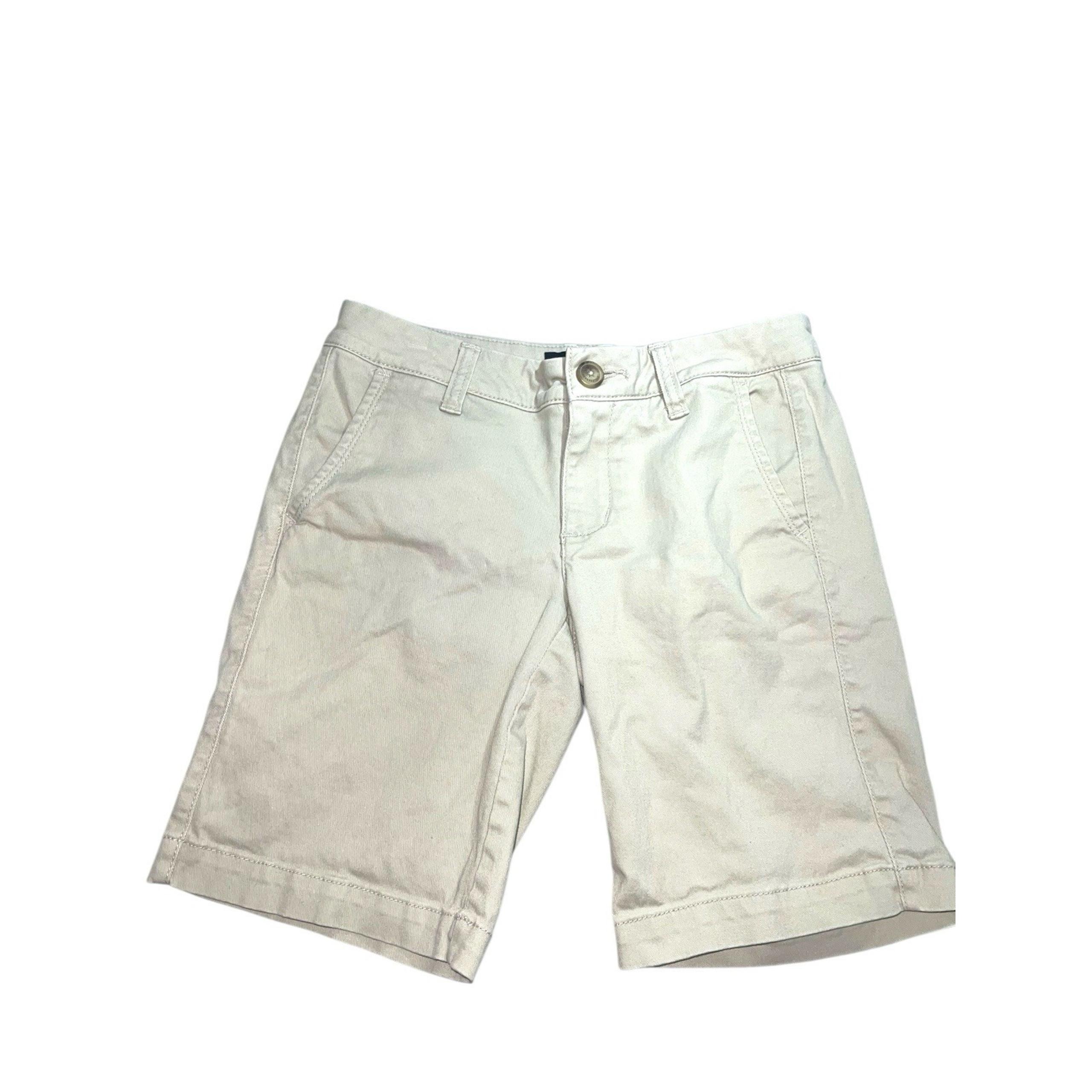 Aeropostale Women's Khaki Bermuda Shorts Size 00 Uniform Walking 9 Inch Inseam