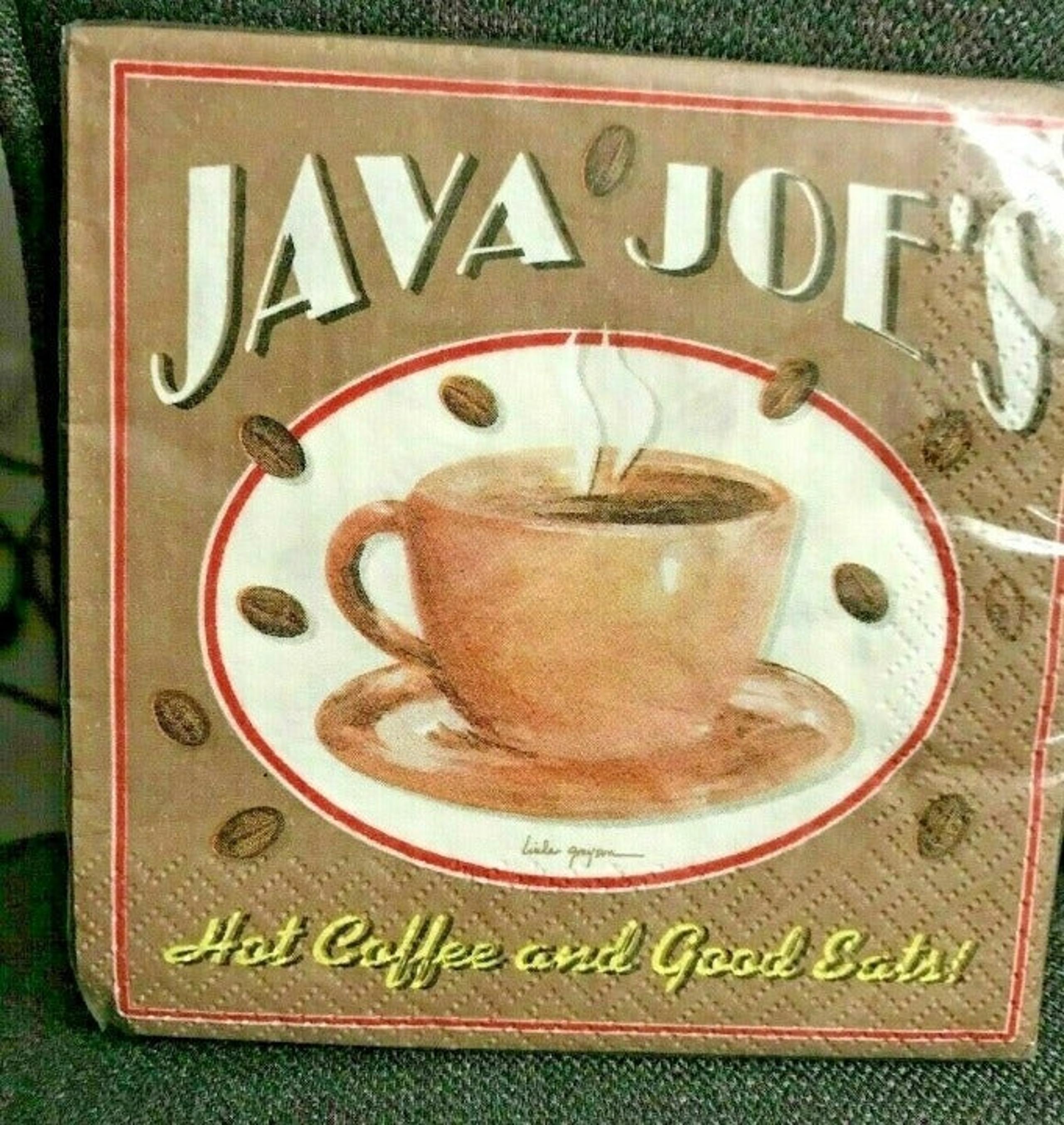 Coffee Java Joe's Beverage Napkins 48 ct
