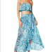 NWT Ramy Brook strapless turquoise snake print top