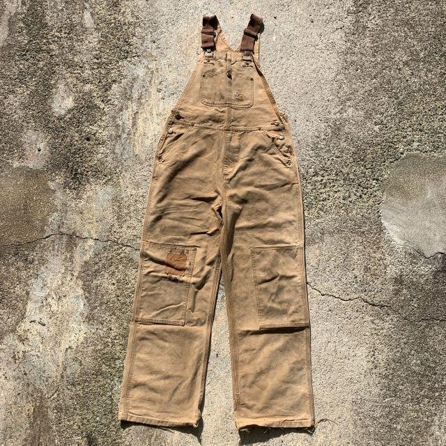【W30】Carhartt Brown Duck Overalls ■ Vintage Kids Clothing