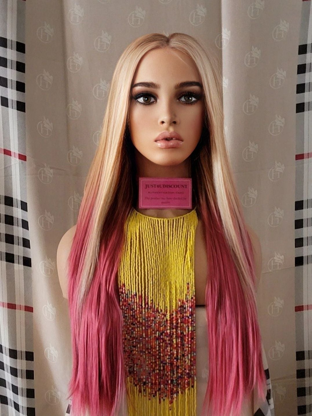 celebrity Vanilla blonde pink lace wig