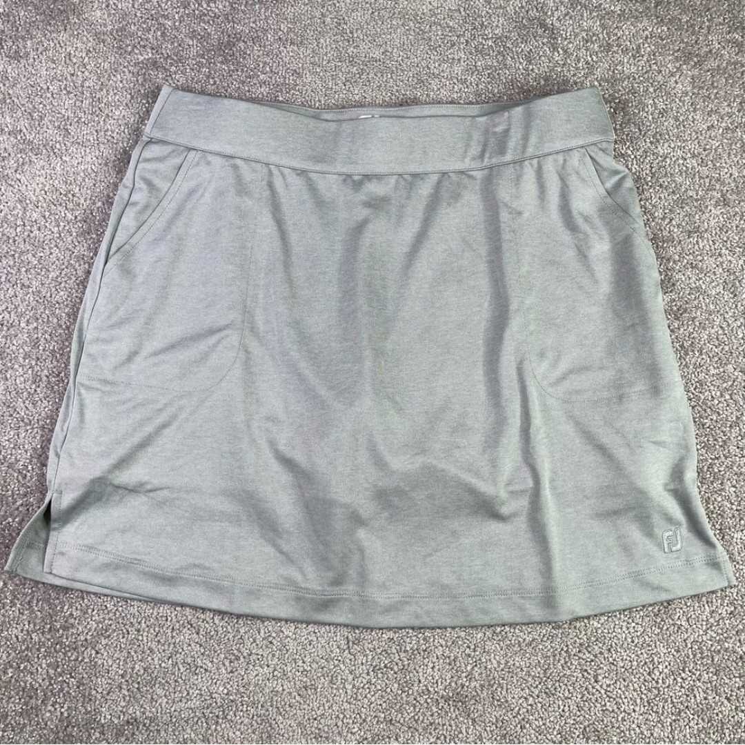 FootJoy Fj Knit Skort Women's Large Gray Built In Shorts Pull On Golf Tennis