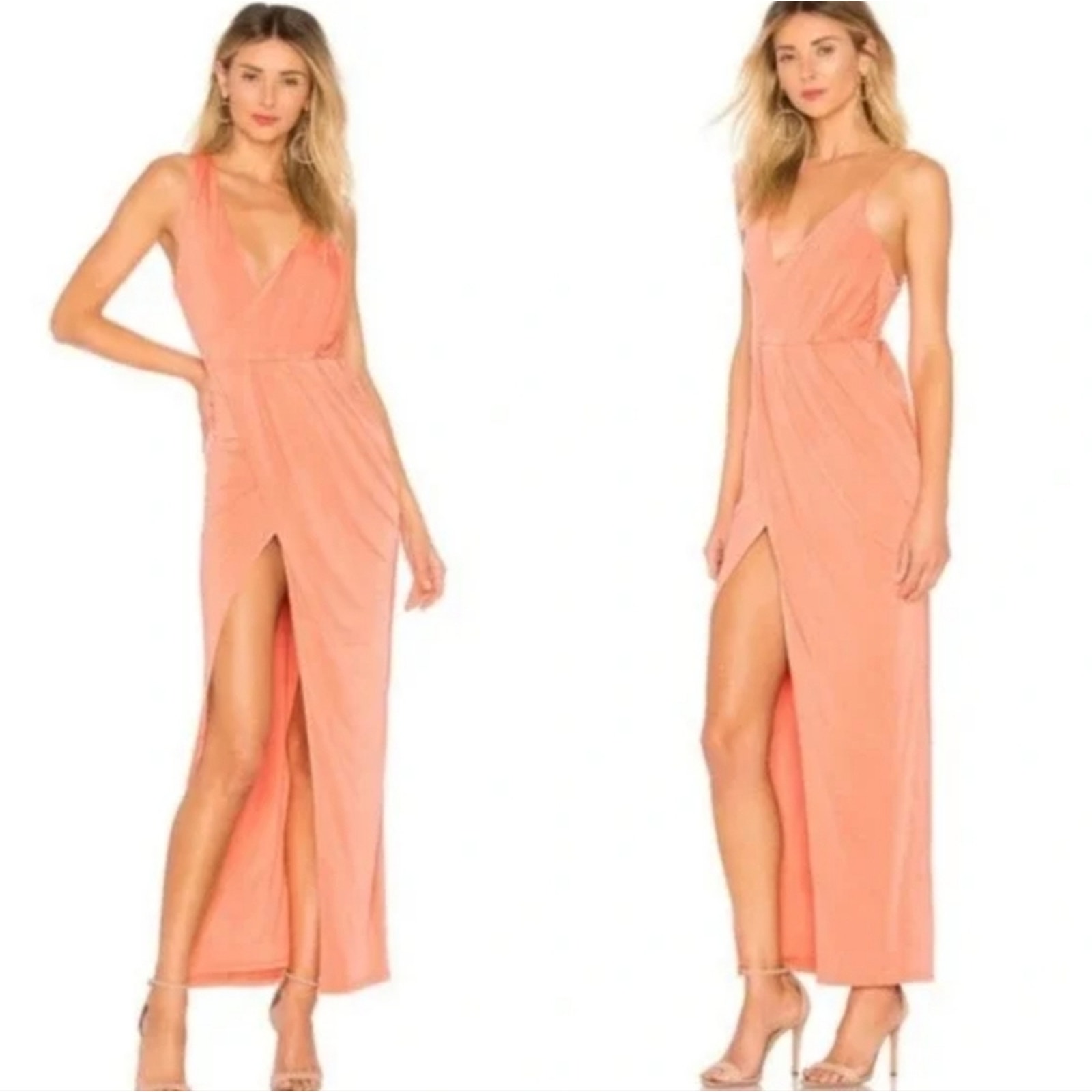 NWT NBD Sherbet Pastel Pleated One-Shoulder Maxi Gown Dress