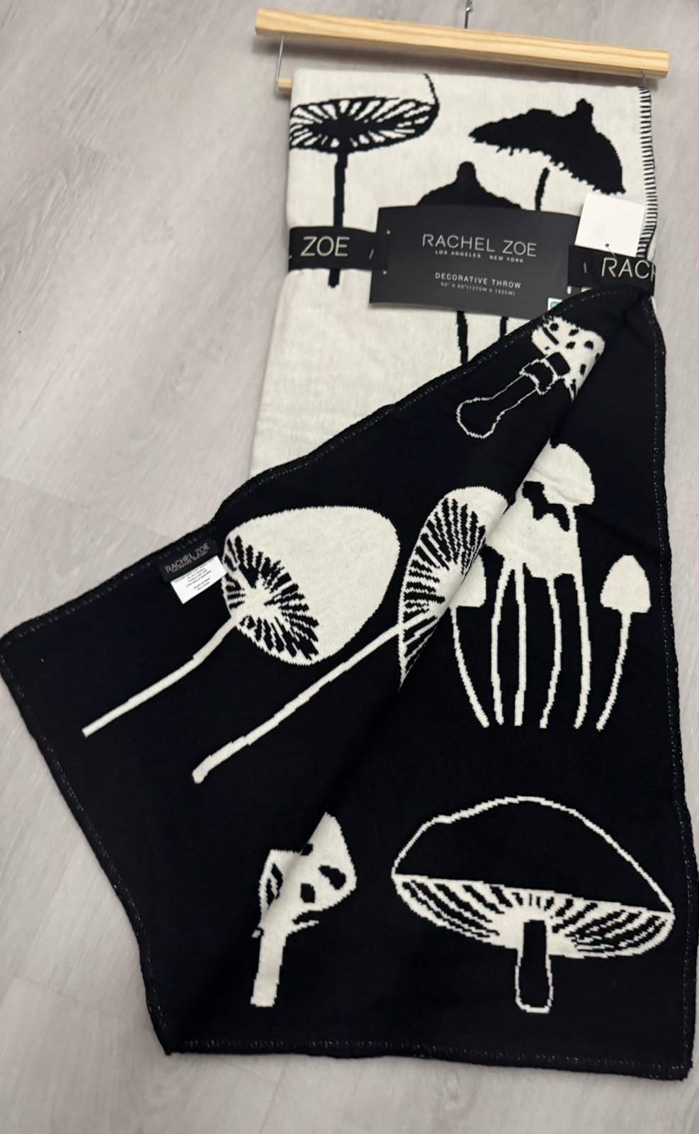 Fall Autumn mushrooms knit blanket by Rachel Zoe