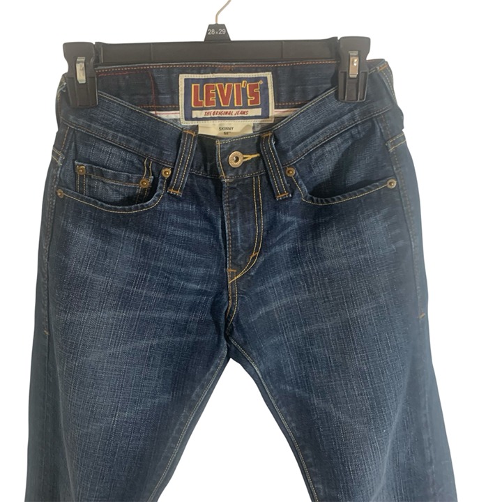 Levis 511 Jeans 28 Mens Skinny Y2K Whiskering Low Rise Grunge Rock Rinse Wash 09