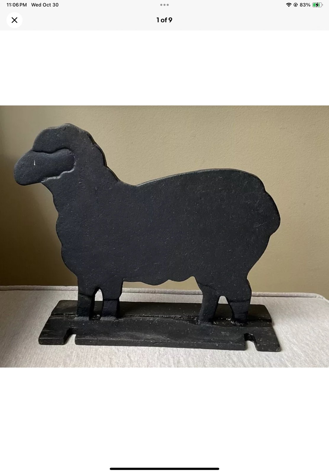 Black Sheep Lamb Boot Scraper / Doorstop Cast Iron Heavy Weight 8.5”x3.5”x8” VTG