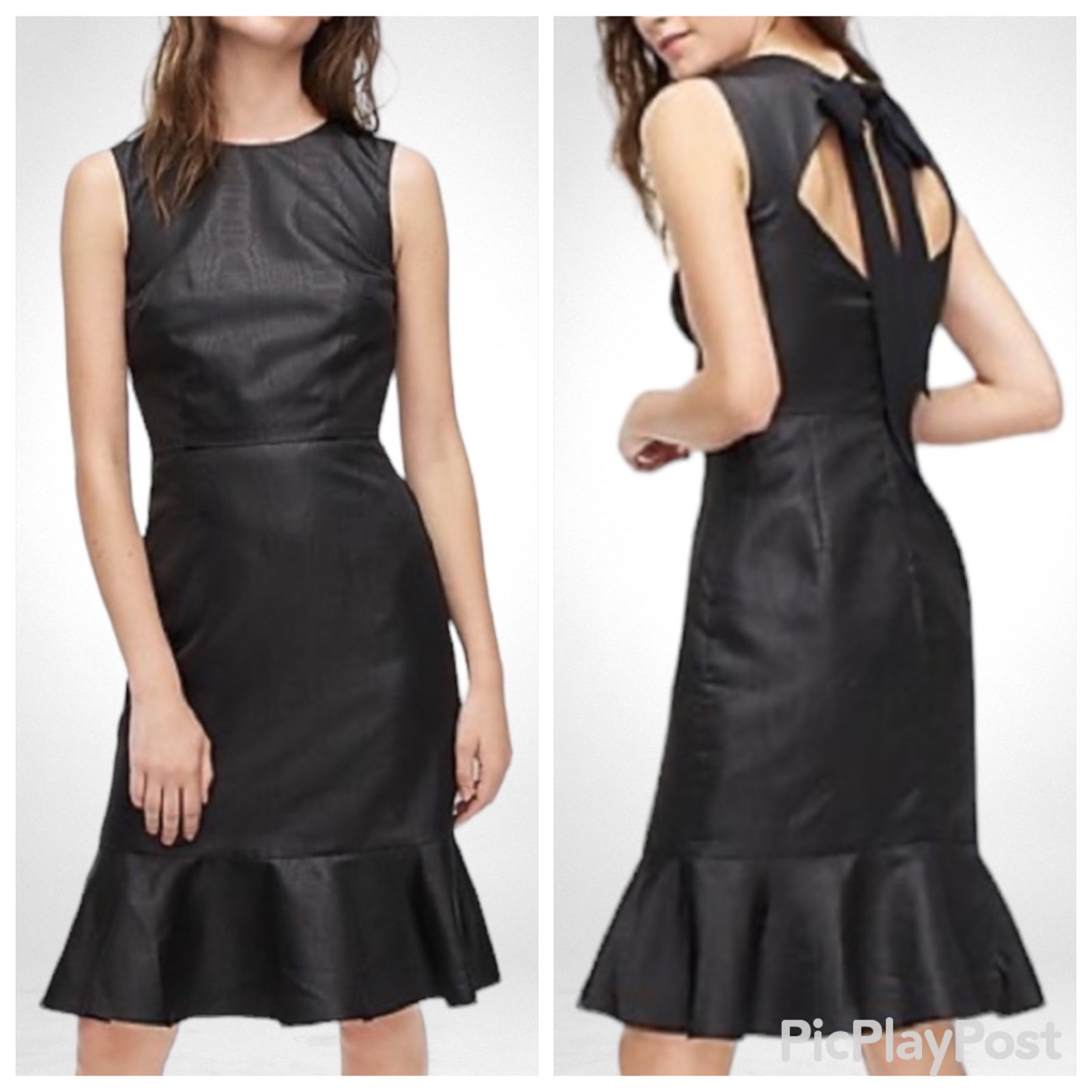 NEW J Crew Ruffle hem sheath taffeta dress SZ 0 Black