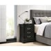 Black Nightstand | Modern Bedside Table w/ Drawers & Shelf