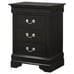 Black Nightstand | Modern Bedside Table w/ Drawers & Shelf