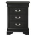 Black Nightstand | Modern Bedside Table w/ Drawers & Shelf