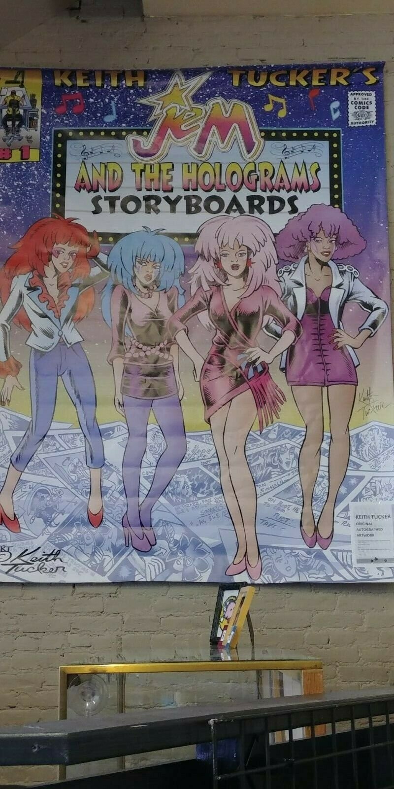 Signed Keith Tucker Jem & Holograms Comic Con Banner 10'X12'