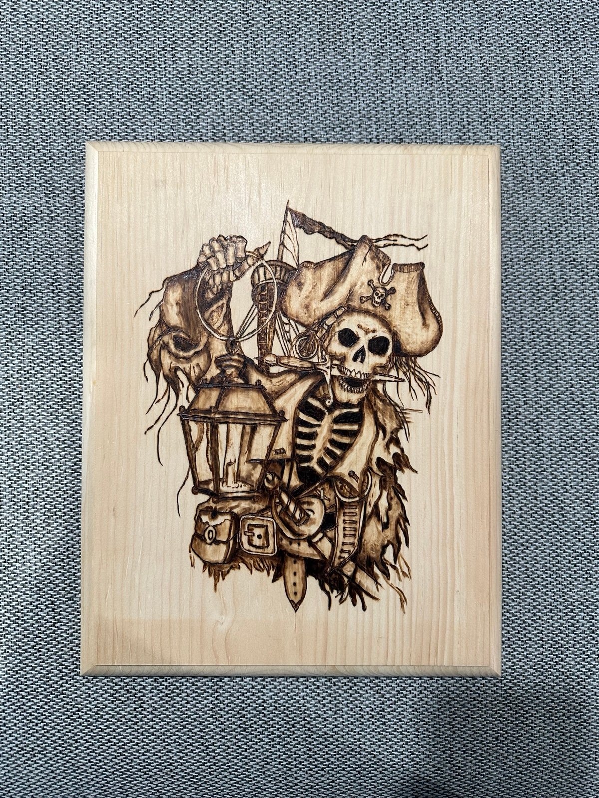 Pirate Skeleton Wood Burning