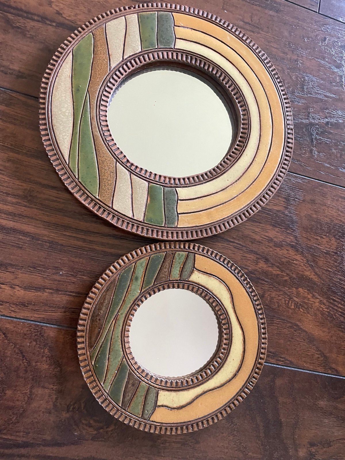 Vintage, Stone, Mosaic Mirror Set of 2