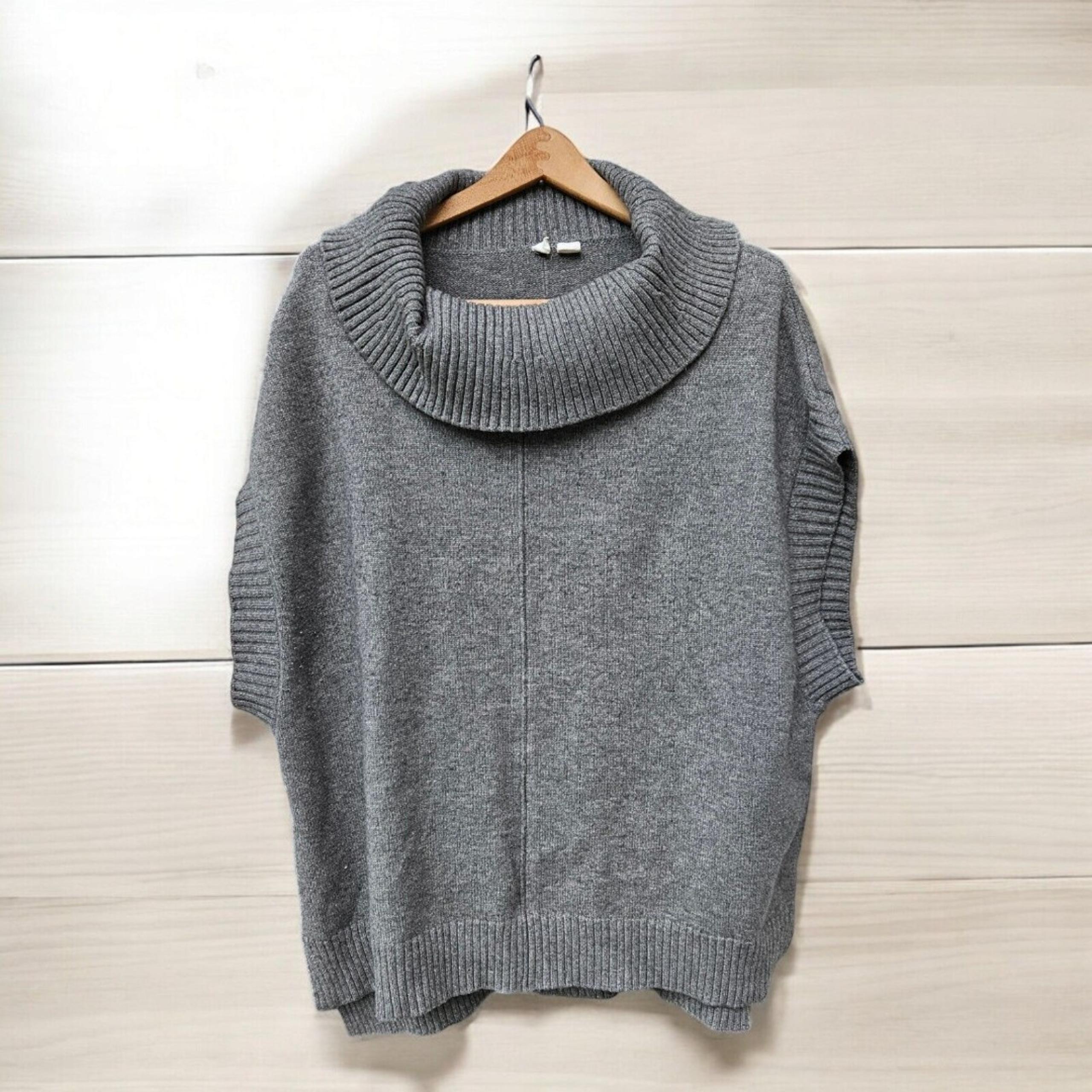 Anthropologie Moth Gray Cowl Neck Oversized Sweater Dolman Sleeve Medium