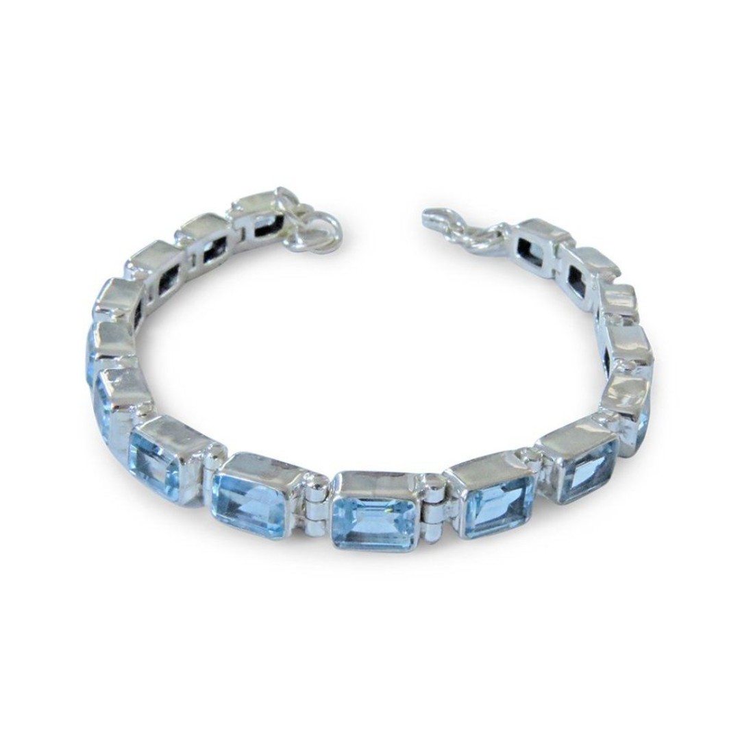 Sterling Silver Blue Topaz Bracelet