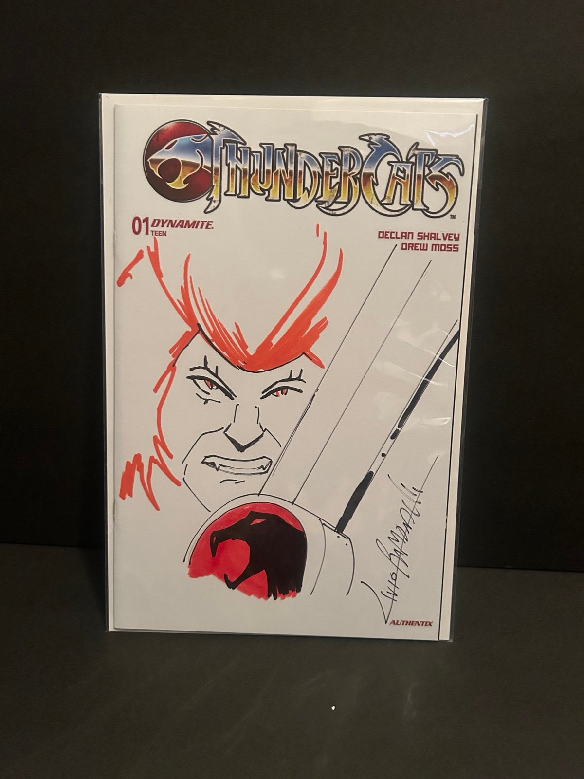 Thundercats Dynamite Issue 1 Blank With Livio Romanelli Original Sketch /COA