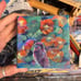 Finch nasturtium original painting ooak signed gallery wrapped artwork floral