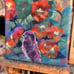 Finch nasturtium original painting ooak signed gallery wrapped artwork floral