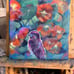 Finch nasturtium original painting ooak signed gallery wrapped artwork floral