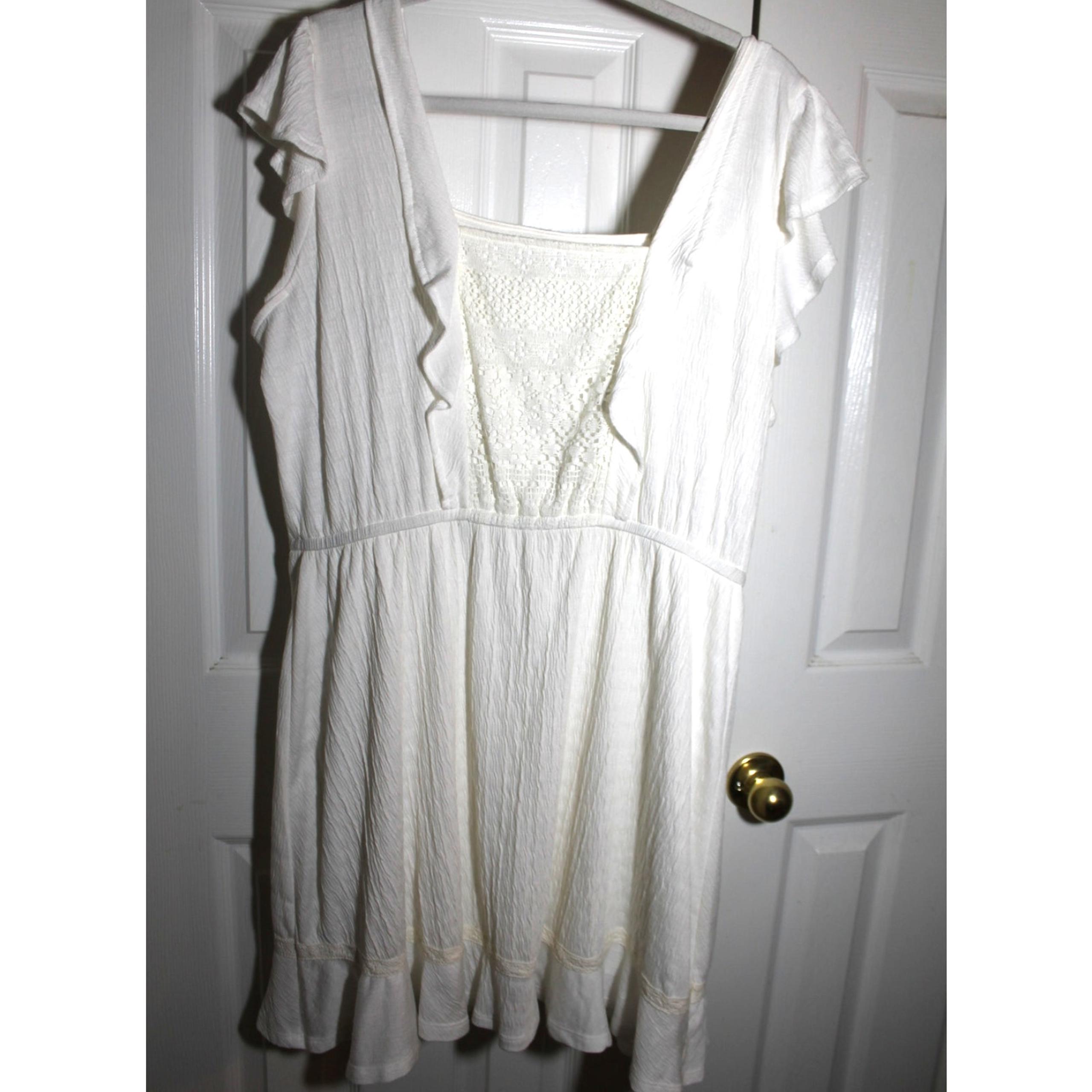 Maurices Ivory Gauze Flutter Sleeve Dress sz XL
