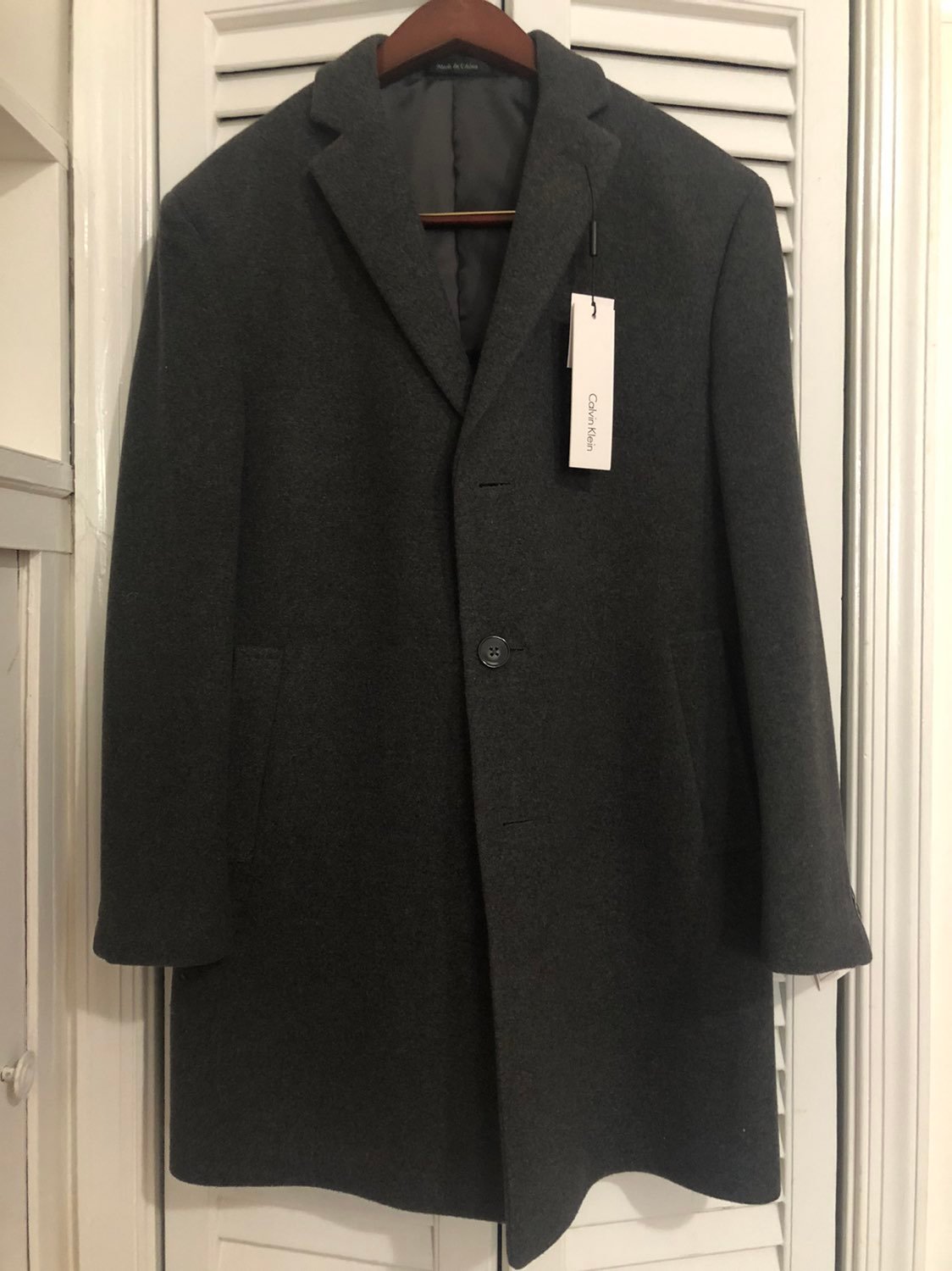 Calvin Klein Black Pea Coat Men’s 40R