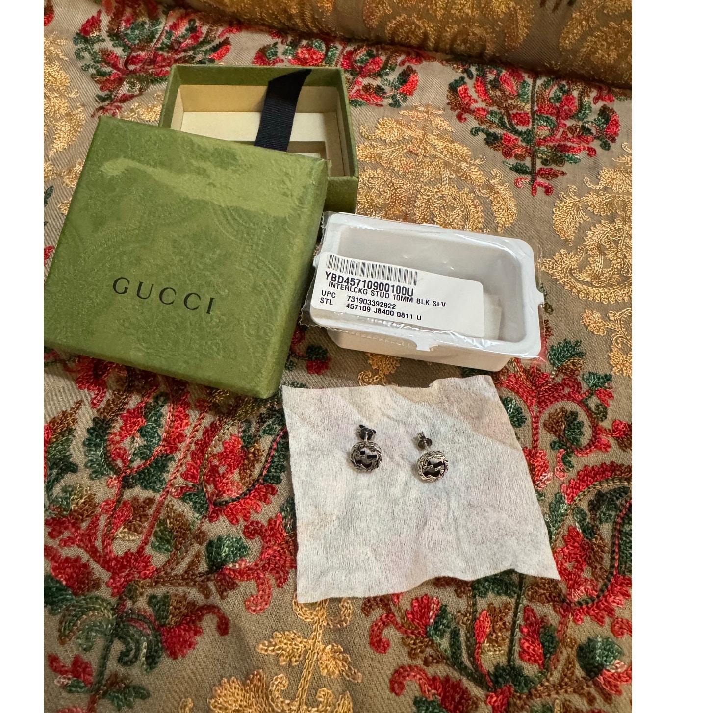 GUCCI Interlocking G Sterling Silver Earrings