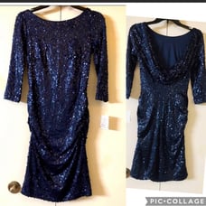 David's Bridal Dress size S New with Tags Sequins Shiny Paillettes Chic Queen