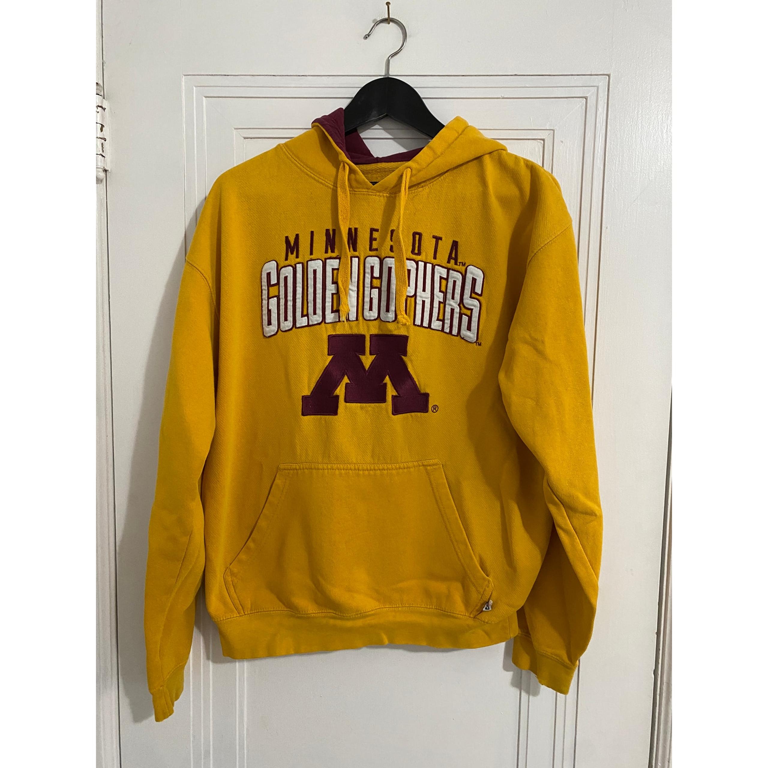 Minnesota Gophers Yellow Hoodie Sweatshirt Size Large