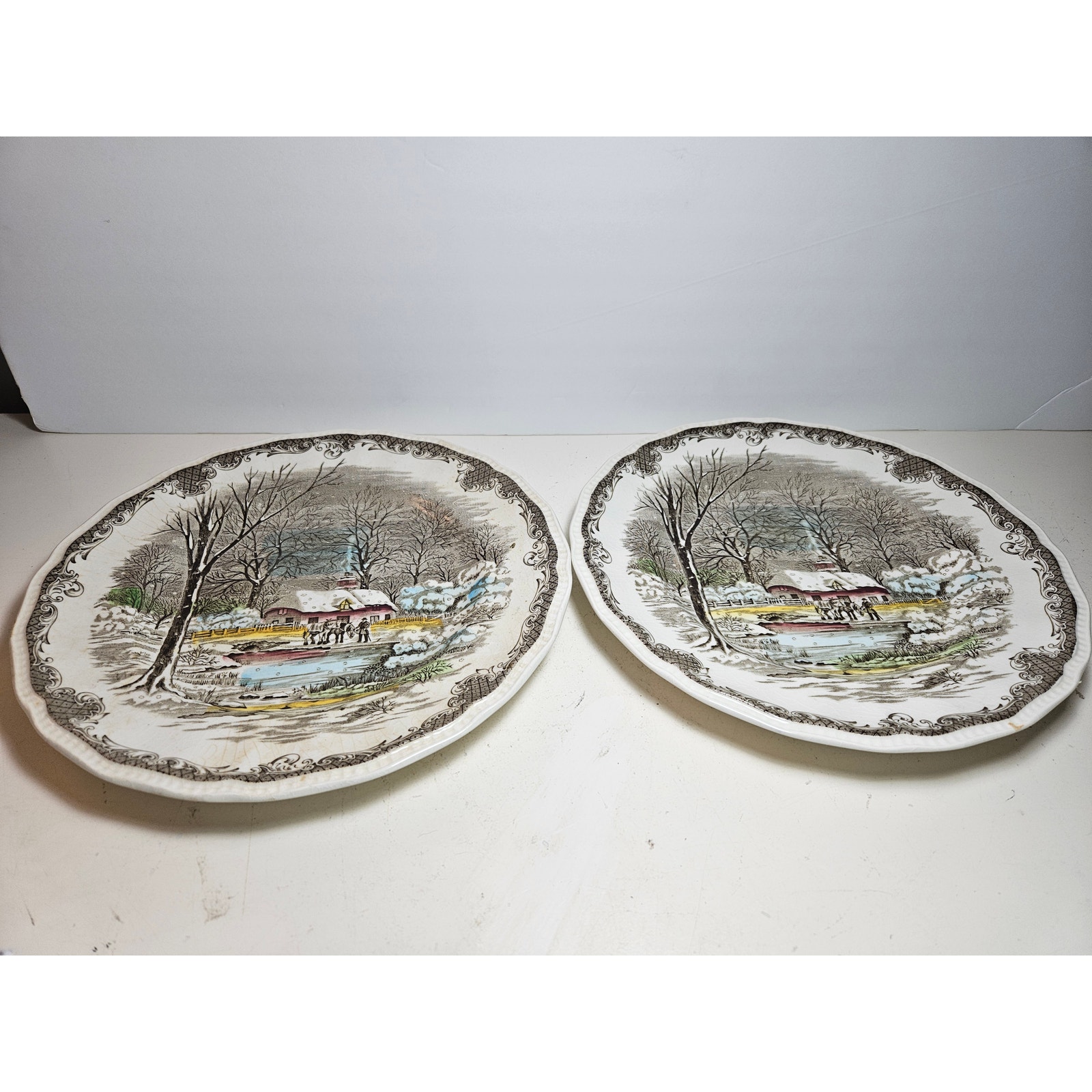 Pair of Shakespeare Sonnets Ironstone Dinner Plates