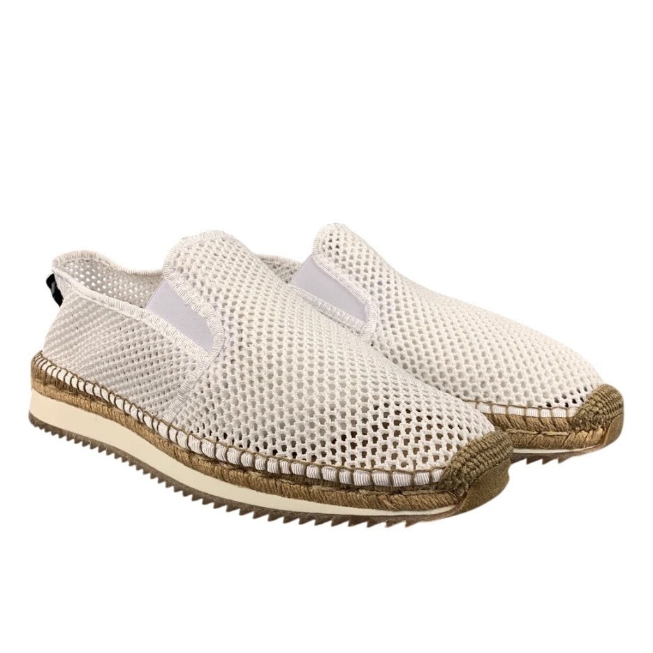 $275 NWOB Rag & Bone Espadrille Slip On Sneaker White Mesh Jute Mens Shoe SZ 10