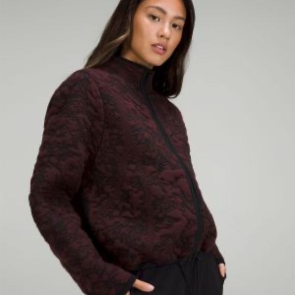 Lululemon Jacquard Multi-Texture Cardigan Sweater Size 14