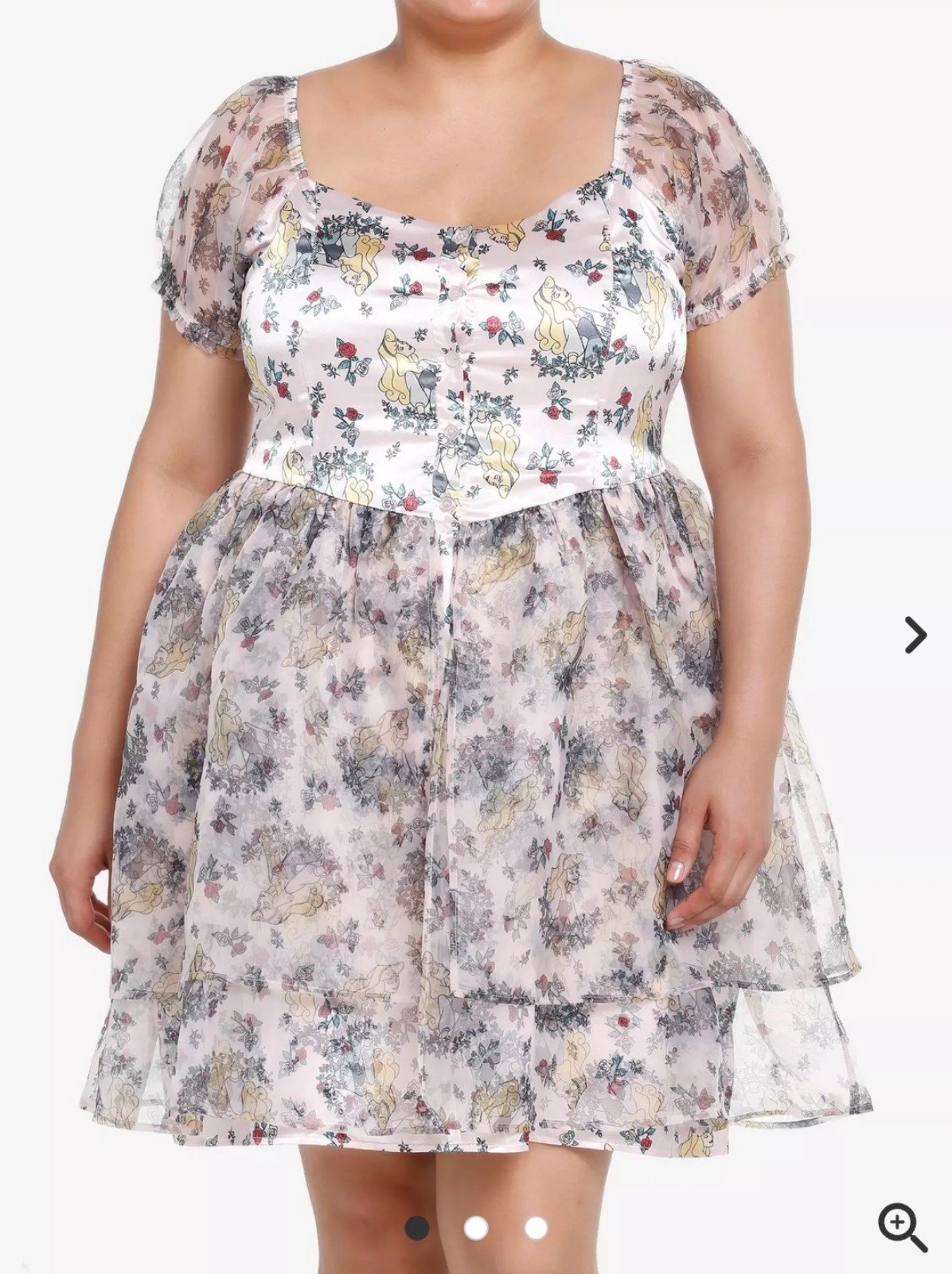 Disney Sleeping Beauty Aurora Floral Tiered Dress Plus Size